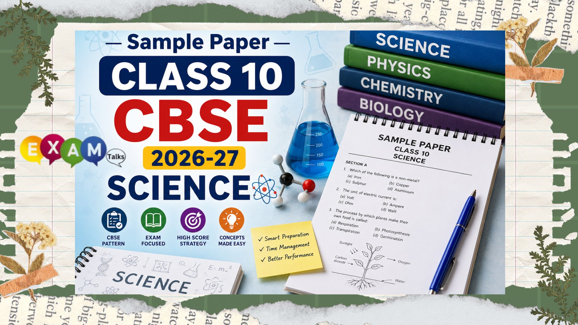 Sample Paper Class 10 CBSE Science