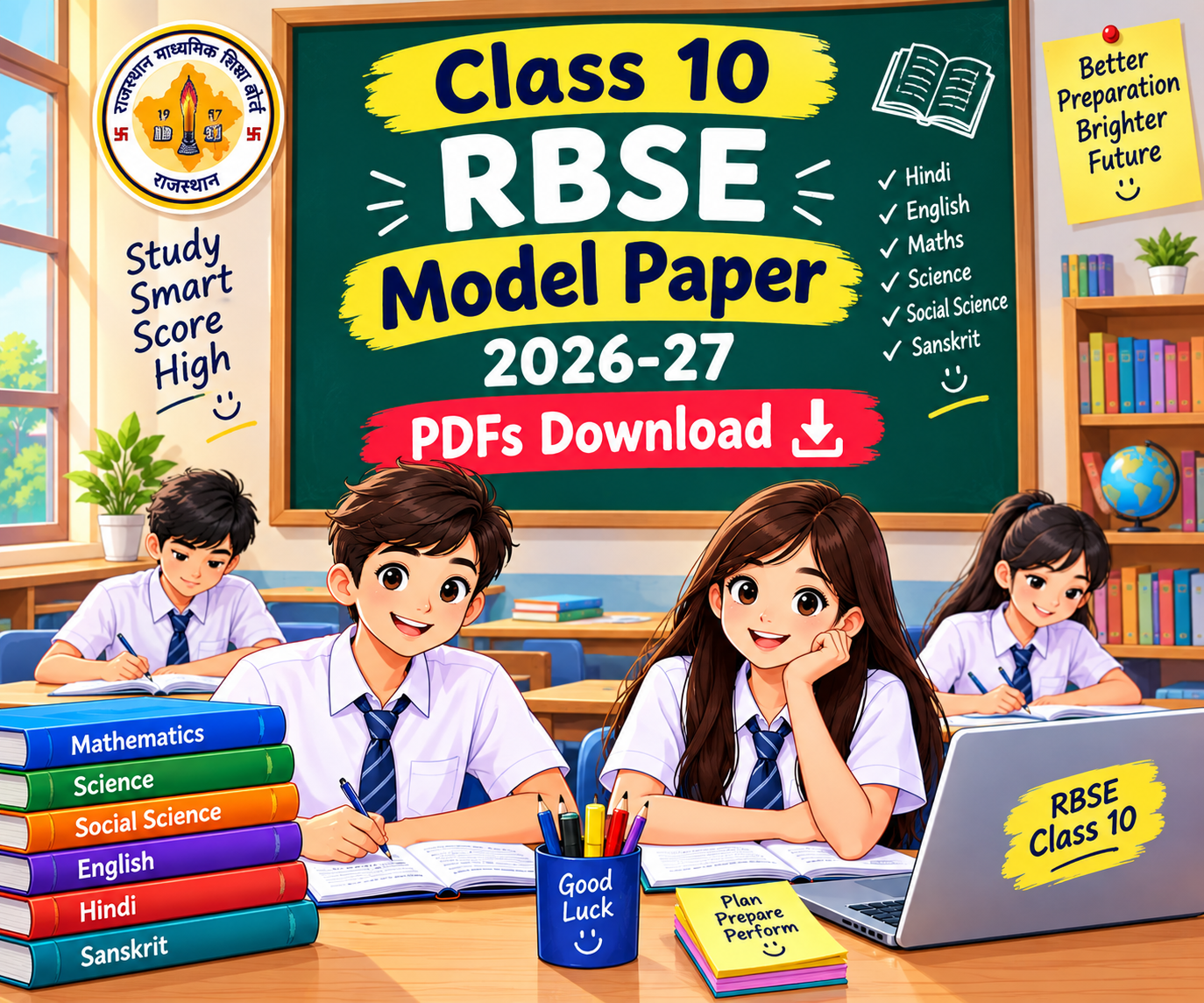 Class 10 RBSE Model Paper 2026-27 PDFs Download