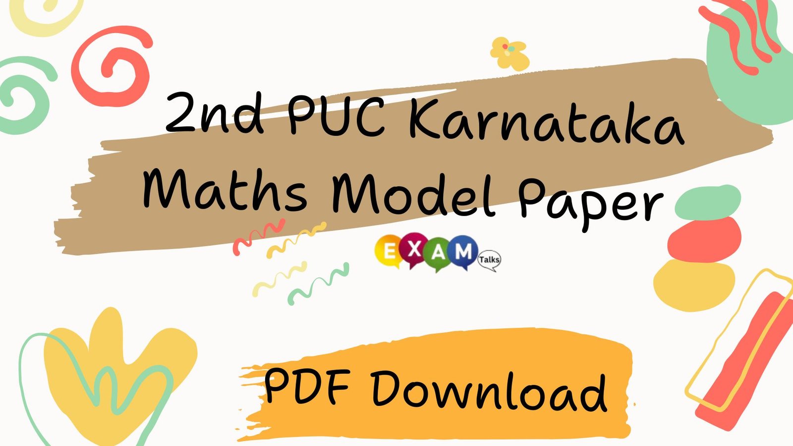2nd PUC Karnataka Maths Model Paper