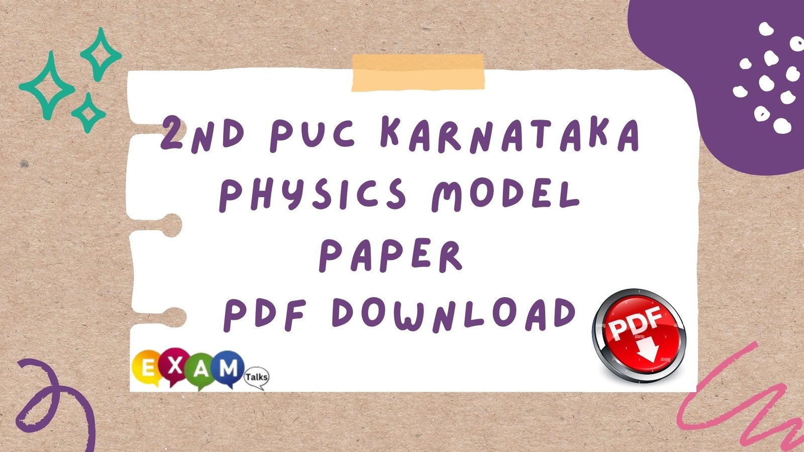 2nd PUC Karnataka Physics Model Paper
