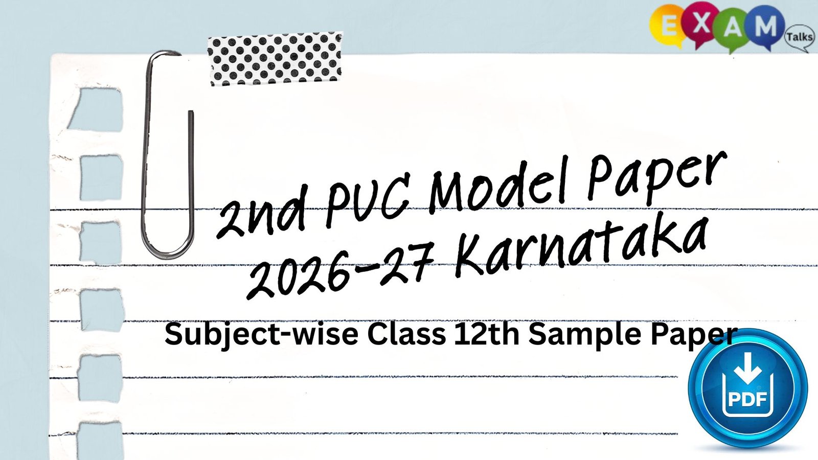 2nd PUC Model Paper 2026-27 Karnataka